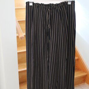 Laundry By Shelli Segal Women Black Gold Striped S L Straight Leg Relaxed Summer